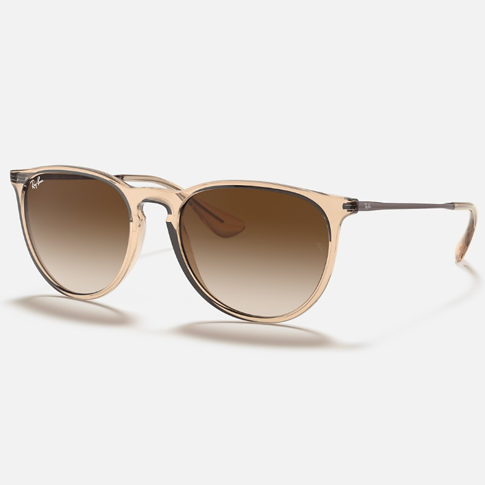 Ray Ban Men Phantos Frame Polished Transparent Brown Sunglasses