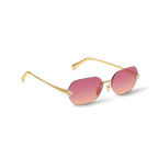 Louis Vuitton Women Rectangular Frame Shiny Gold Sunglasses