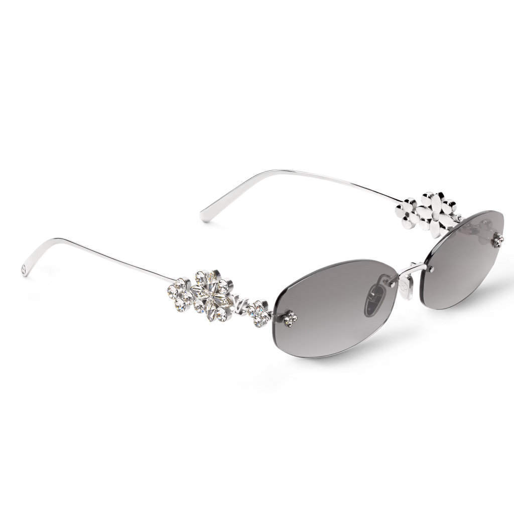 Louis Vuitton Women Oval Frame Silver Sunglasses