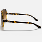Ray Ban Men Pilot Frame Polished Light Havana Sunglasses