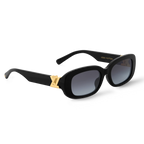 Louis Vuitton Women Oval  Frame Jet Black Sunglasses