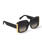 Louis Vuitton Women Square Frame Carbon Black Sunglasses