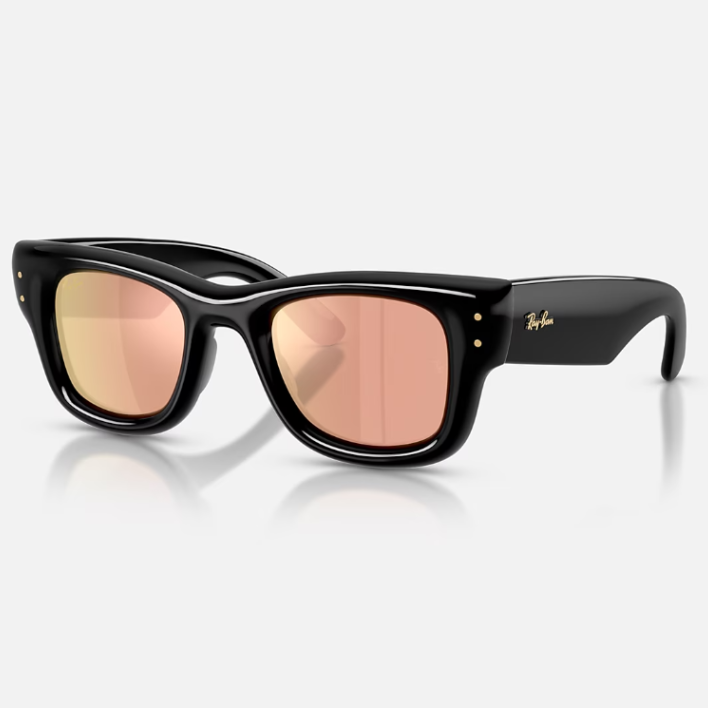 Ray Ban Women Square Frame Polished Black Sunglasses