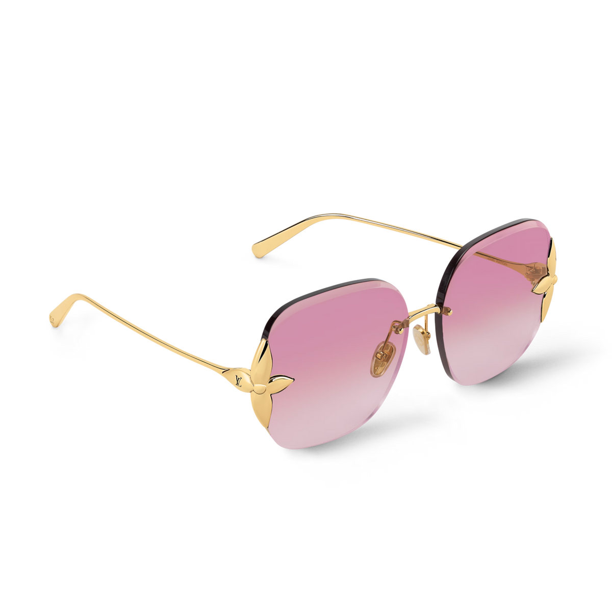 Louis Vuitton Women Square Frame Pale Gold Sunglasses