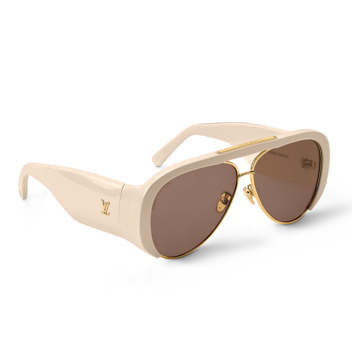 Louis Vuitton Women Pilot Frame Cream Sunglasses