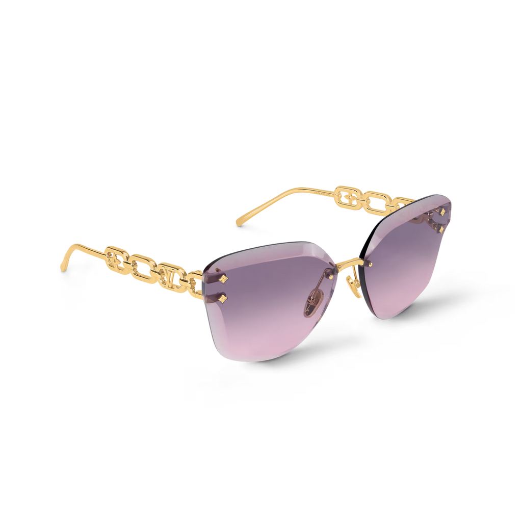 Louis Vuitton Women Cat Eye Frame Soft Gold Sunglasses