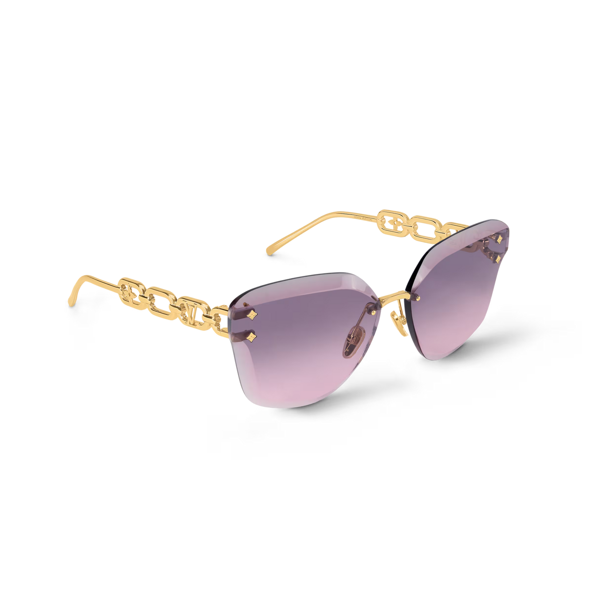 Louis Vuitton Women Cat Eye Frame Soft Gold Sunglasses