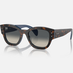 Ray Ban Women Square Frame  Polished Havana Grey Sunglasses