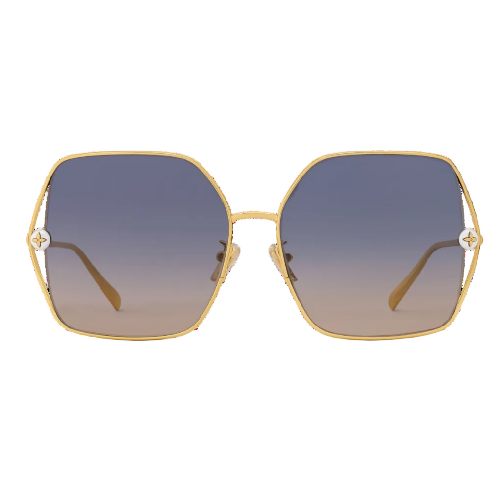 Louis Vuitton Women Square Frame Desert Gold Sunglasses