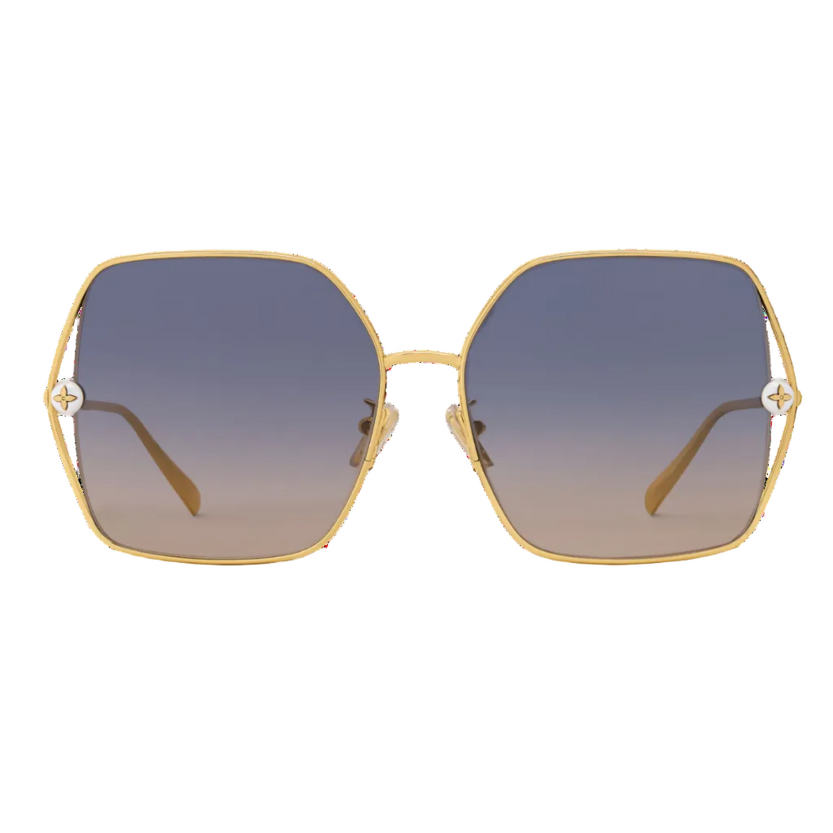 Louis Vuitton Women Square Frame Desert Gold Sunglasses