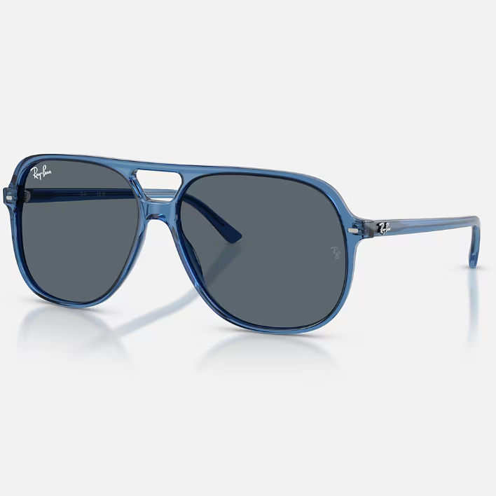 Ray Ban Women Square Frame Polished Blue Sunglasses