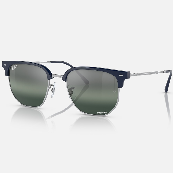 Ray Ban Women Irregular Frame  Polished Blue On Silver Sunglasses