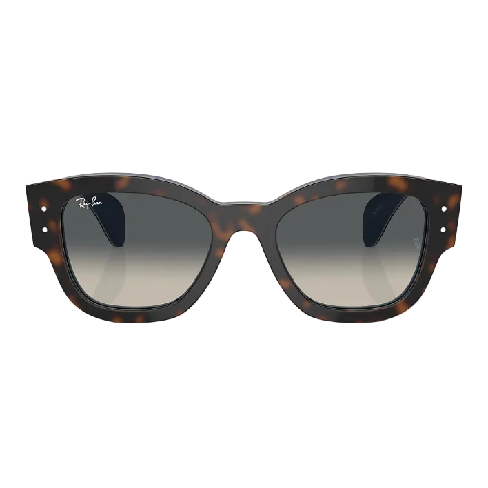 Ray Ban Women Square Frame  Polished Havana Grey Sunglasses
