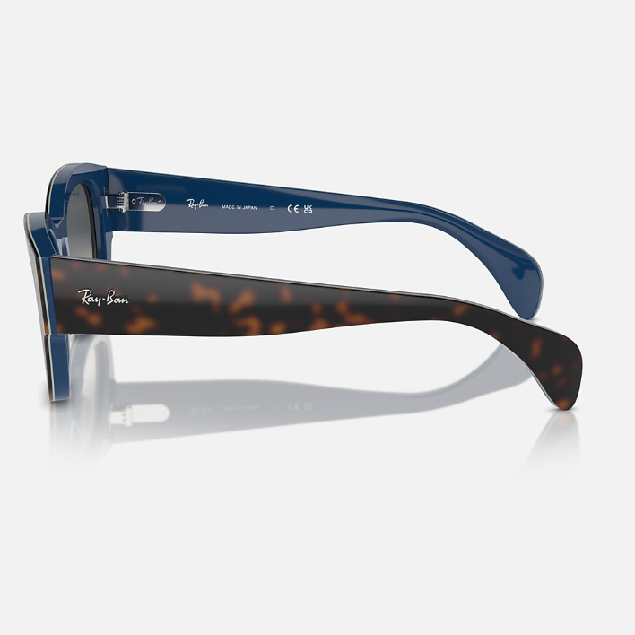 Ray Ban Women Square Frame  Polished Havana Grey Sunglasses
