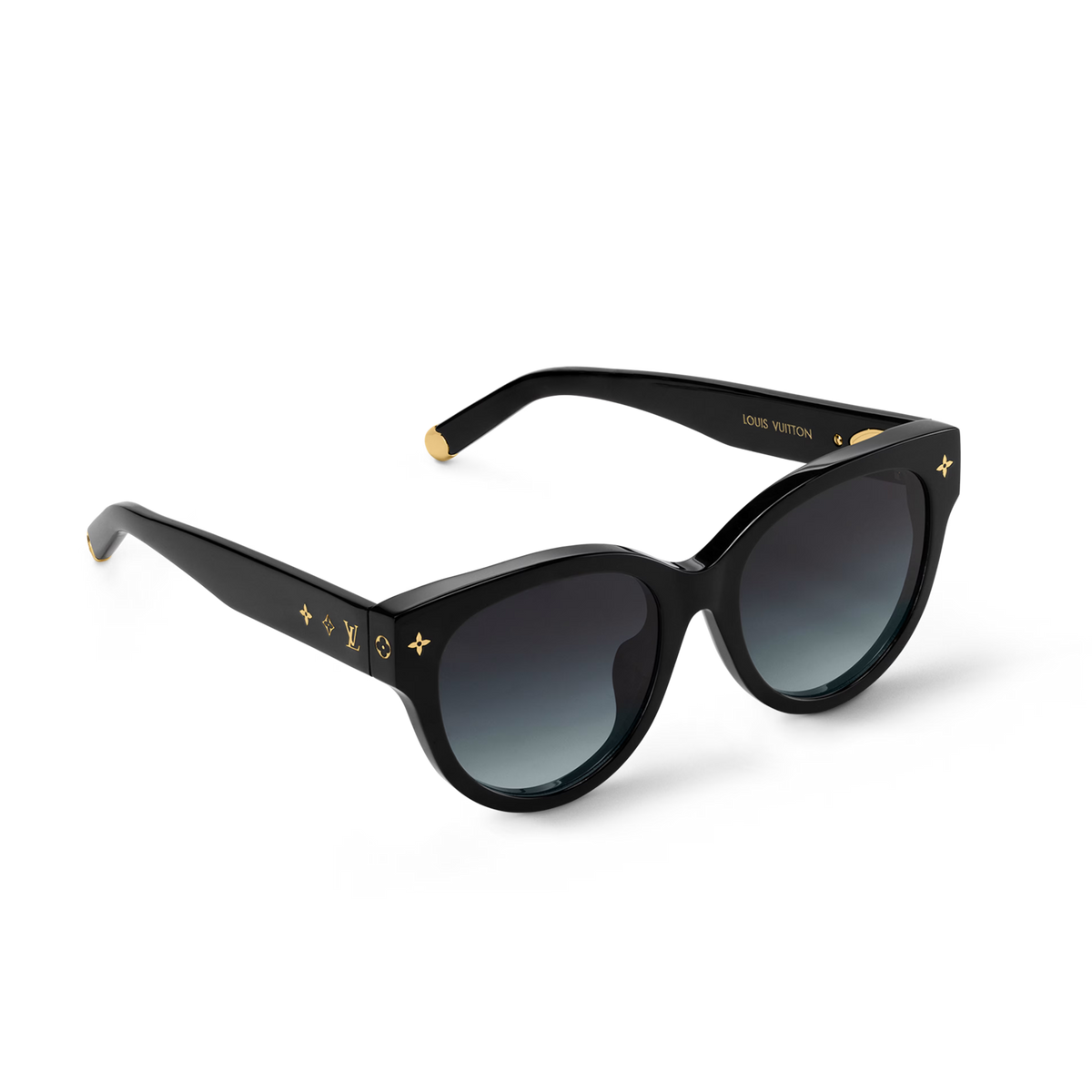 Louis Vuitton Women Round Frame Ash Black Sunglasses
