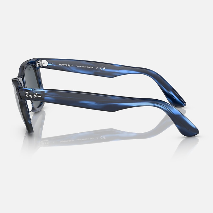 Ray Ban Women Square Frame Polished Striped Blue Sunglasses