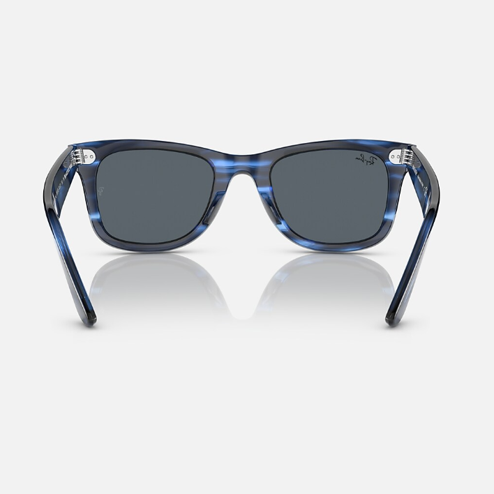 Ray Ban Women Square Frame Polished Striped Blue Sunglasses