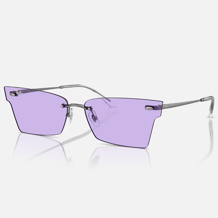Ray Ban Women Irregular Frame Rich Silver Sunglasses