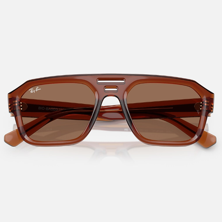 Ray Ban Men Irregular Frame Espresso Brown Sunglasses