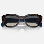 Ray Ban Women Square Frame  Polished Havana Grey Sunglasses