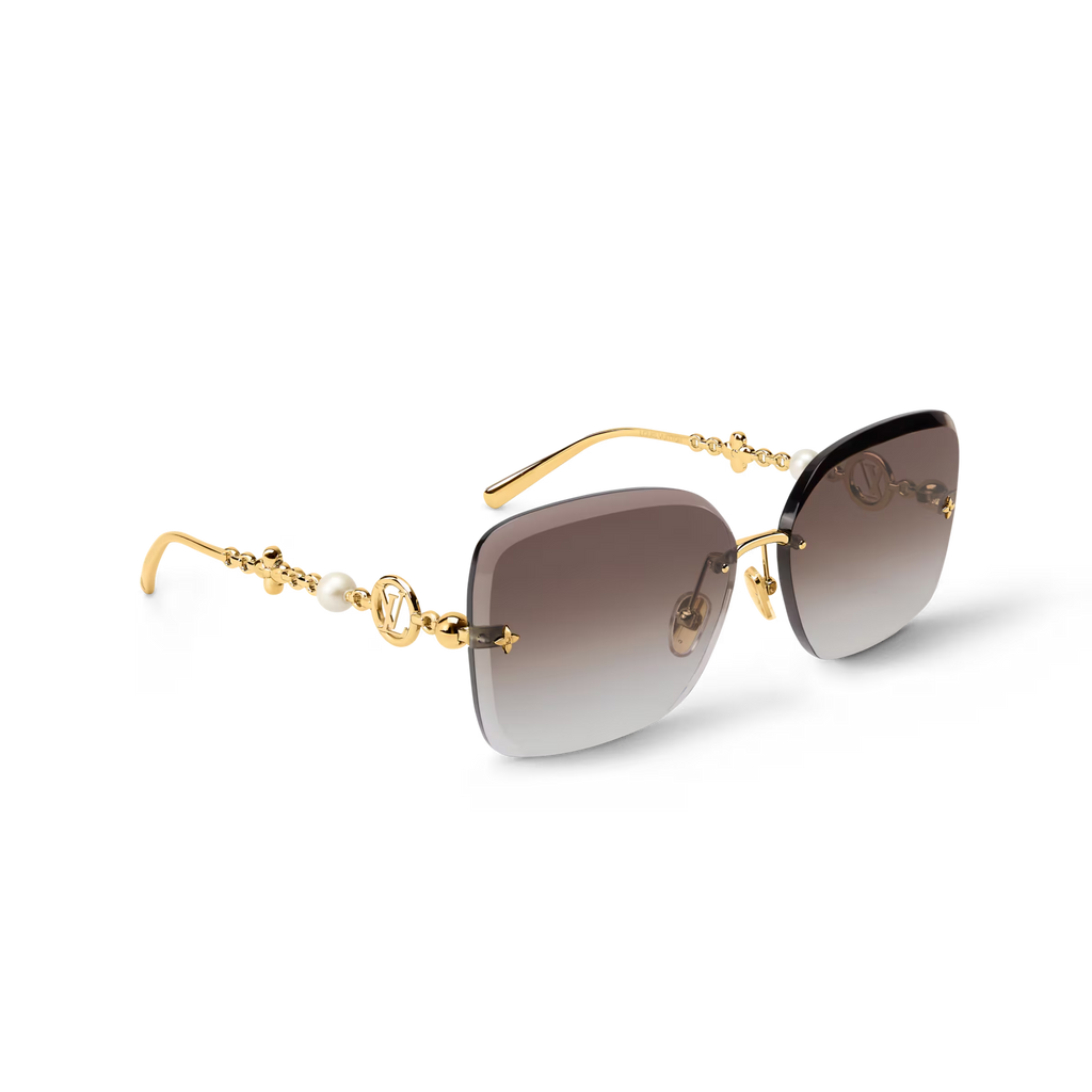 Louis Vuitton Women Square Frame Deep Gold Sunglasses