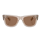Ray Ban Women Square Frame Transparent Light Brown Sunglasses