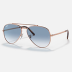 Ray Ban Men Pilot Frame Polished Rose Gold Sunglasses