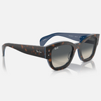 Ray Ban Women Square Frame  Polished Havana Grey Sunglasses