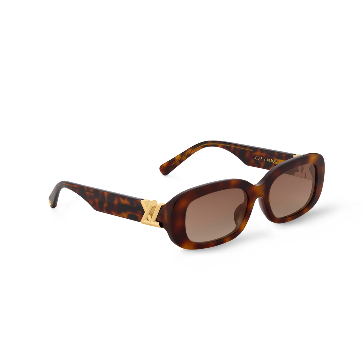 Louis Vuitton Women Oval  Frame Dark Tortoise Sunglasses