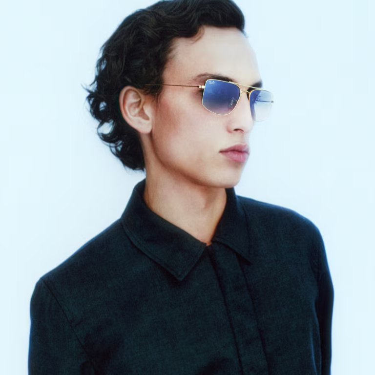 Ray Ban Men Square Frame Coal Black Sunglasses
