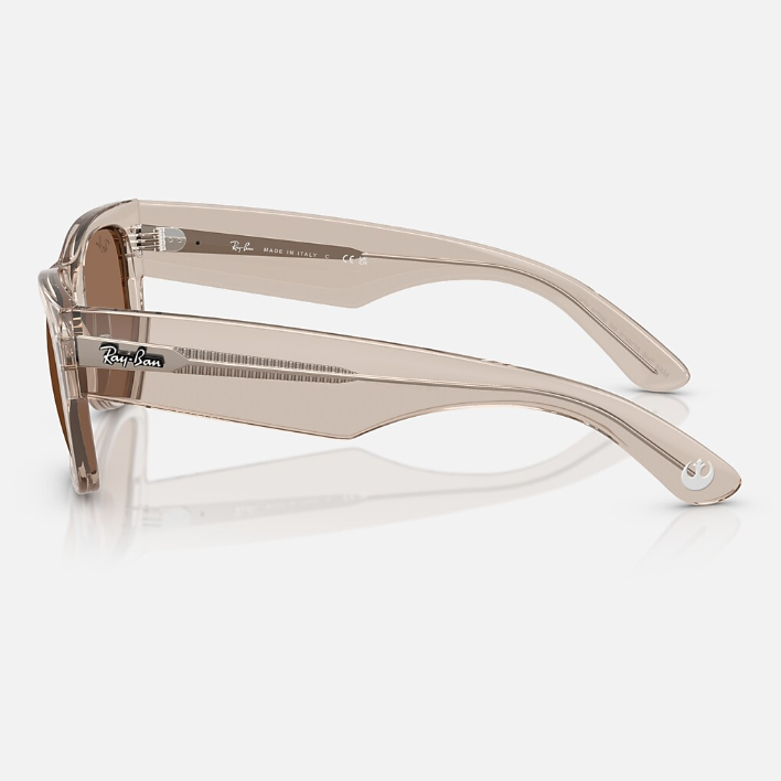 Ray Ban Women Square Frame Transparent Light Brown Sunglasses