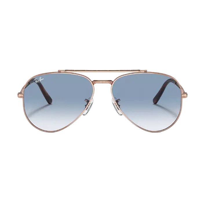 Ray Ban Men Pilot Frame Polished Rose Gold Sunglasses