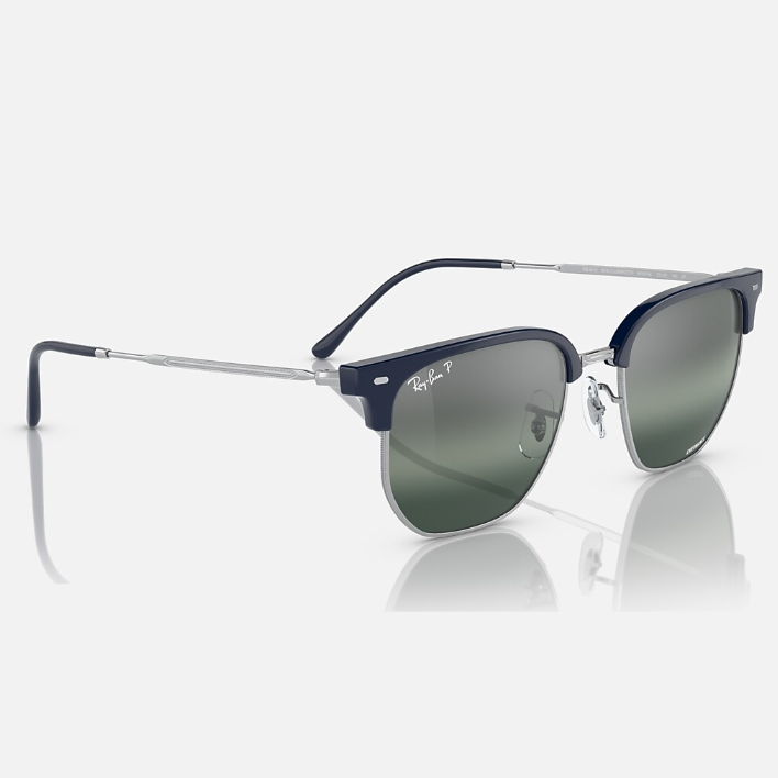 Ray Ban Women Irregular Frame  Polished Blue On Silver Sunglasses