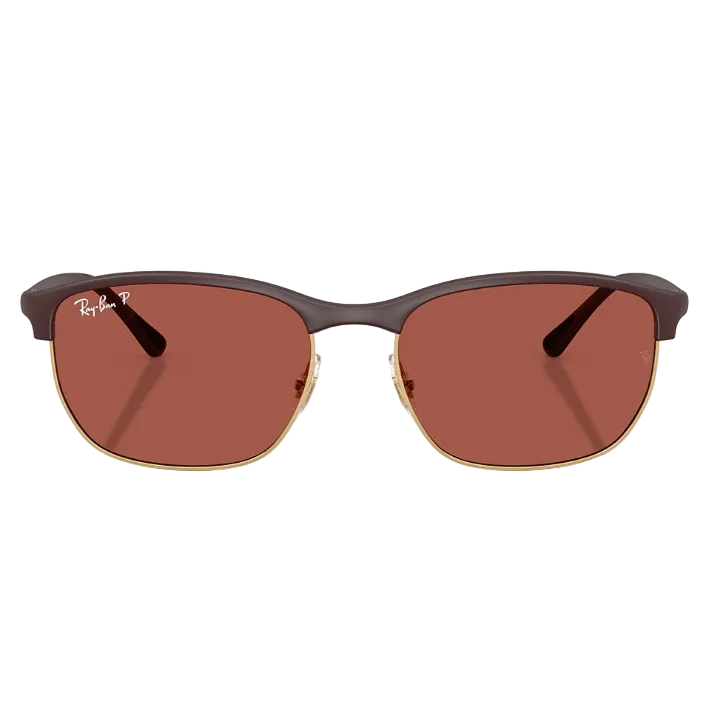 Ray Ban Women Square Frame Matte Sand Violet Sunglasses