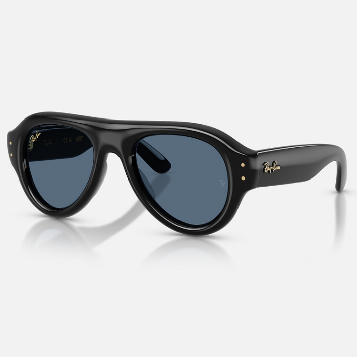 Ray Ban Women Pilot Frame Glossy Black Sunglasses