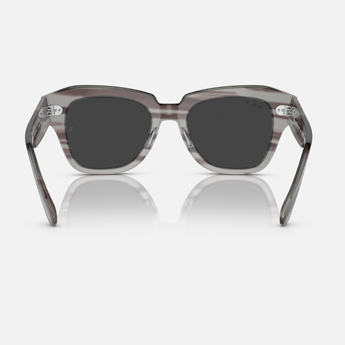 Ray Ban Men Square Frame Grey Sunglasses