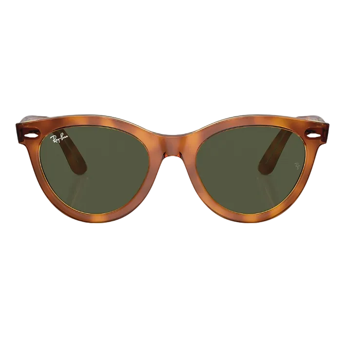 Ray Ban Women Round Frame Brown Sunglasses