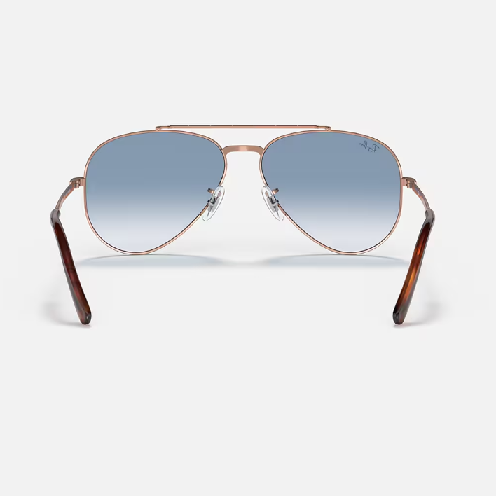 Ray Ban Men Pilot Frame Polished Rose Gold Sunglasses