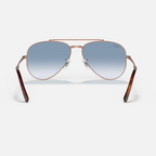 Ray Ban Men Pilot Frame Polished Rose Gold Sunglasses