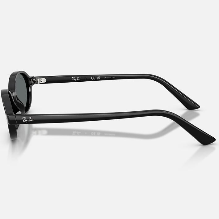 Ray Ban Women Oval Frame Polished Black Sunglasses