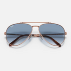 Ray Ban Men Pilot Frame Polished Rose Gold Sunglasses