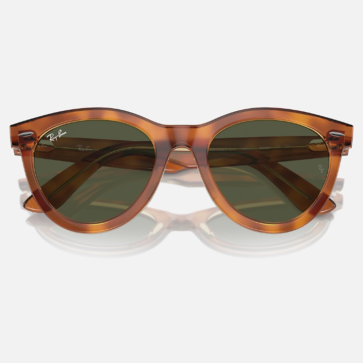 Ray Ban Women Round Frame Brown Sunglasses