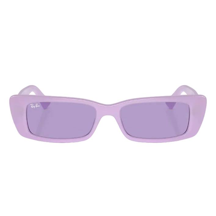 Ray Ban Women Rectangle Frame  Polished Lilac Sunglasses
