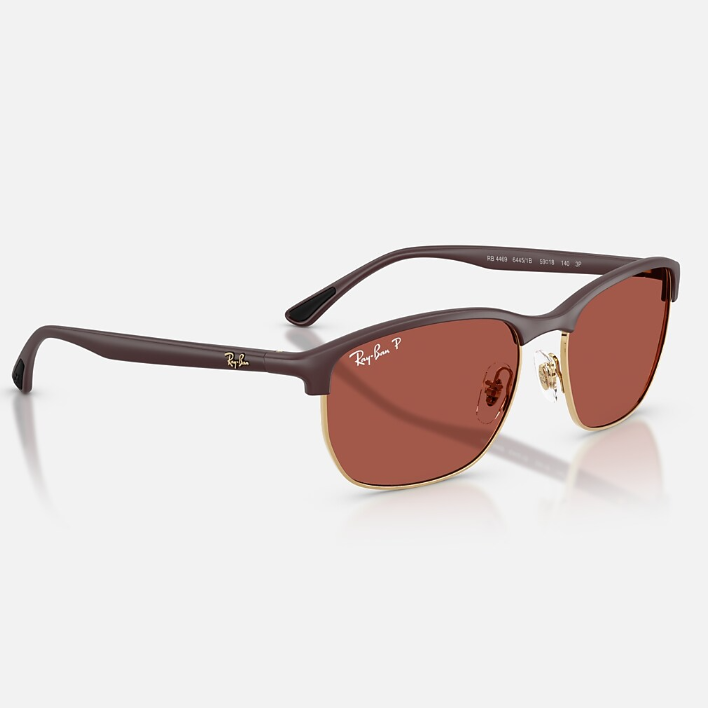 Ray Ban Women Square Frame Matte Sand Violet Sunglasses