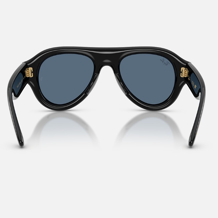 Ray Ban Women Pilot Frame Glossy Black Sunglasses