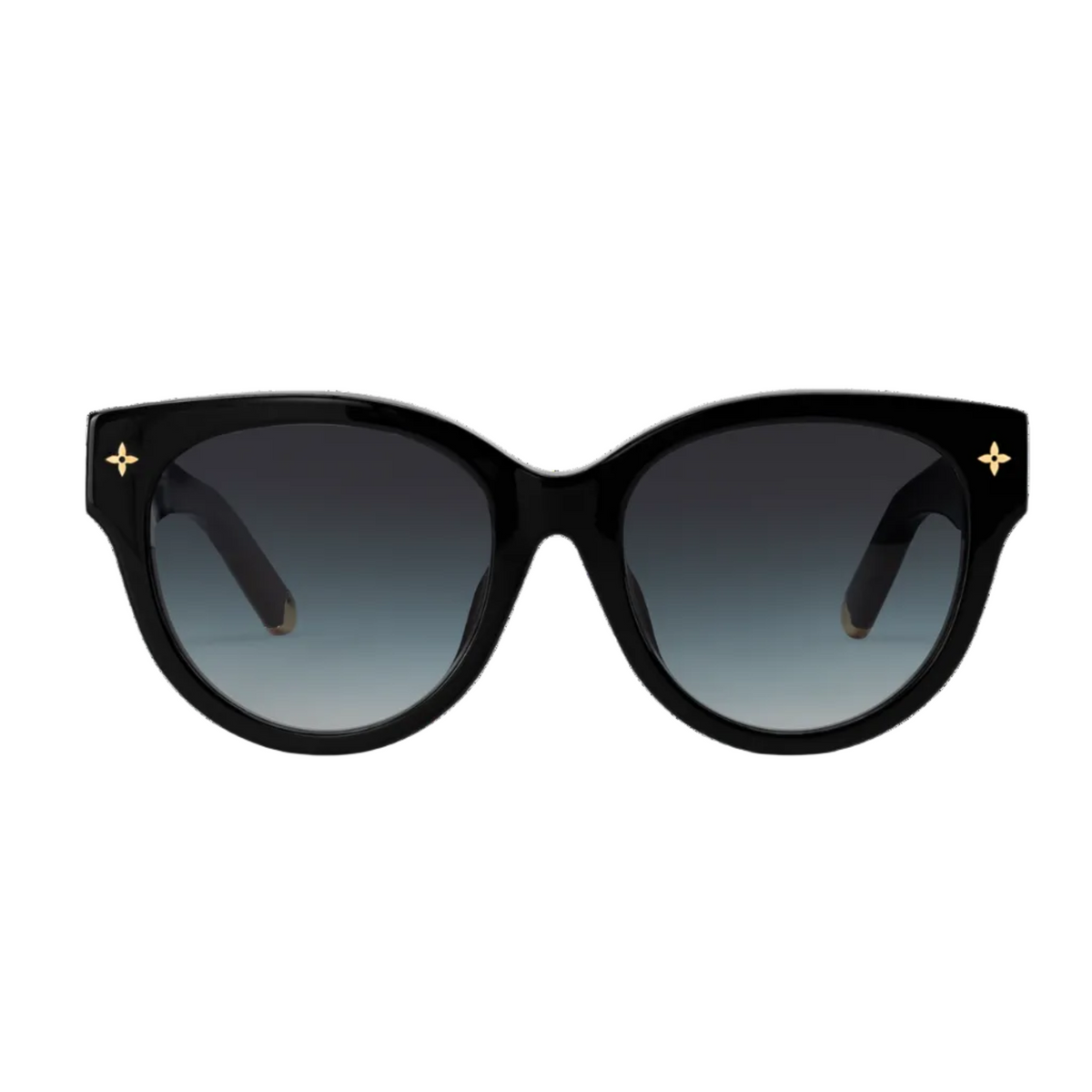 Louis Vuitton Women Round Frame Ash Black Sunglasses