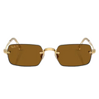 Ray Ban Men Rectangle Frame Polished Arista Gold Sunglasses