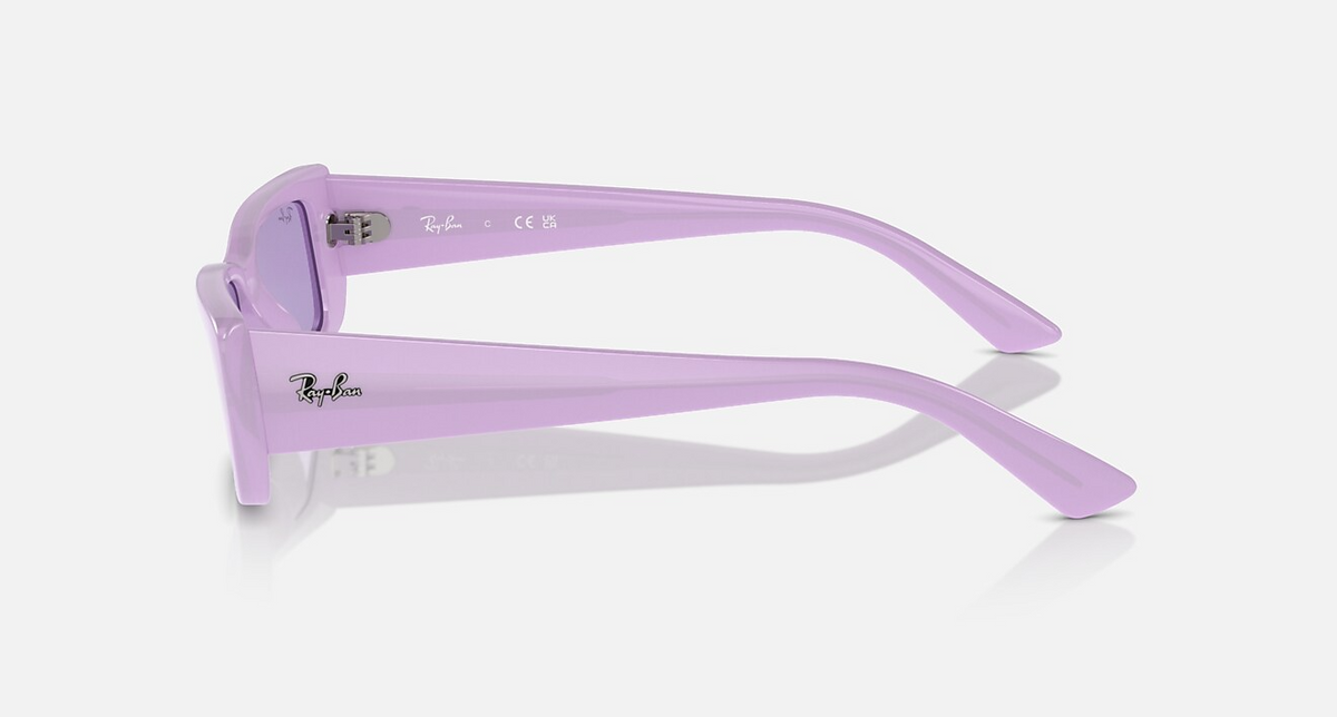 Ray Ban Women Rectangle Frame  Polished Lilac Sunglasses