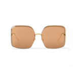 Louis Vuitton Women Square Frame Metallic Gold Sunglasses