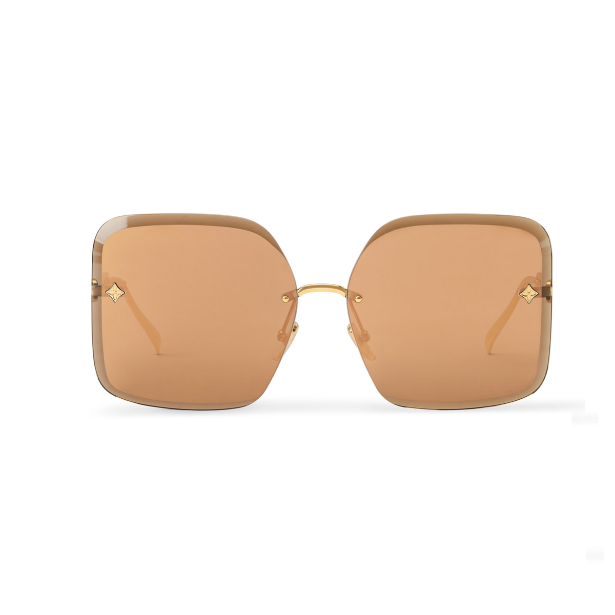 Louis Vuitton Women Square Frame Metallic Gold Sunglasses